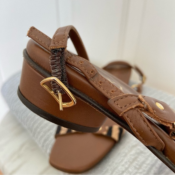 Anyi Lu - Women’s 5.5 36 Brown Flats With Zebra Print and Gold Accents - Picture 10 of 12